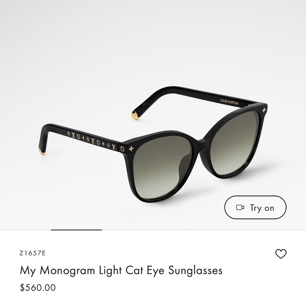 Louis Vuitton Black Monogram Cat Eye Sunglasses